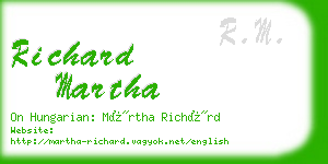 richard martha business card